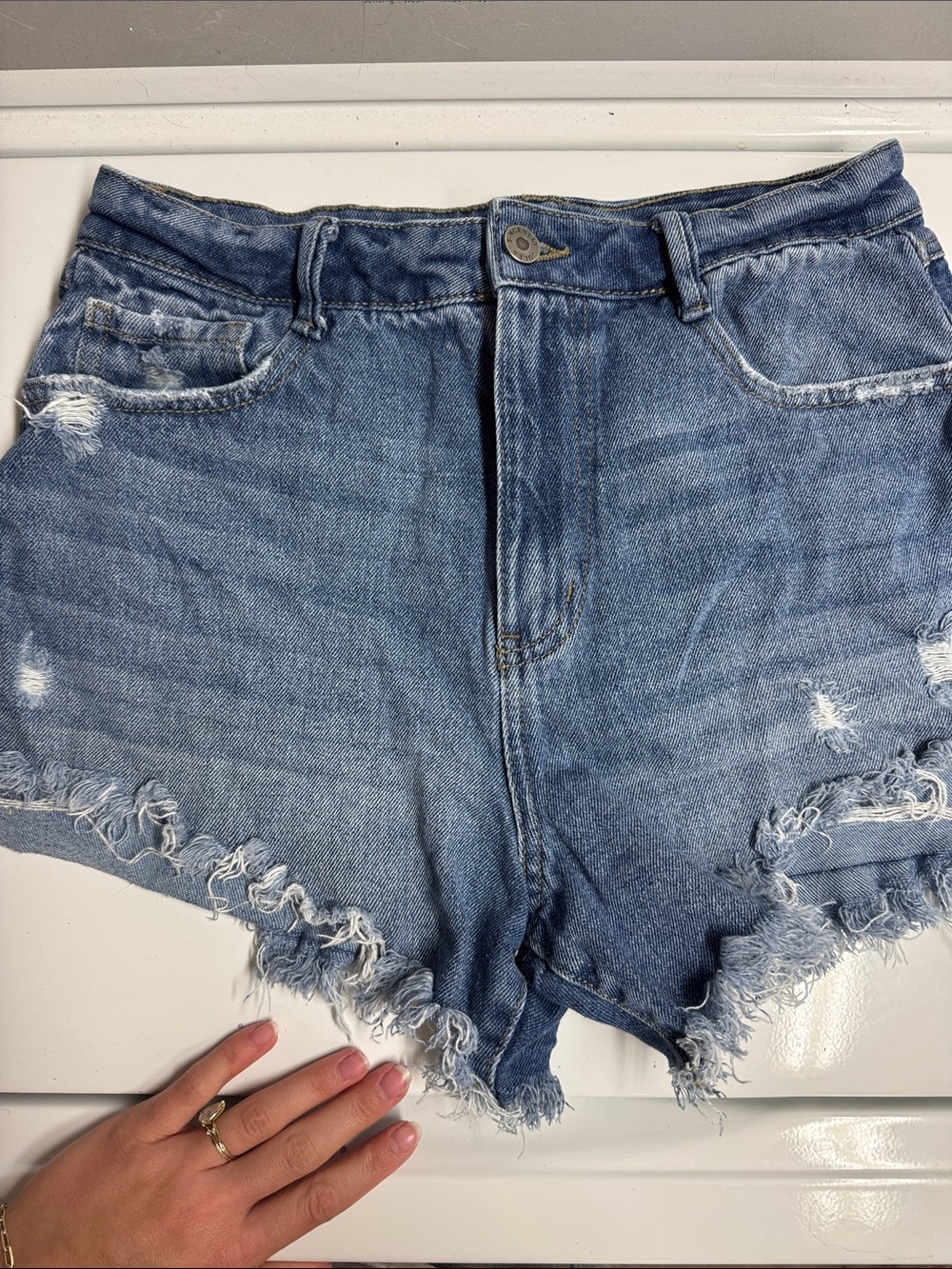 Sincerely Jules Light Blue Distressed Denim Shorts